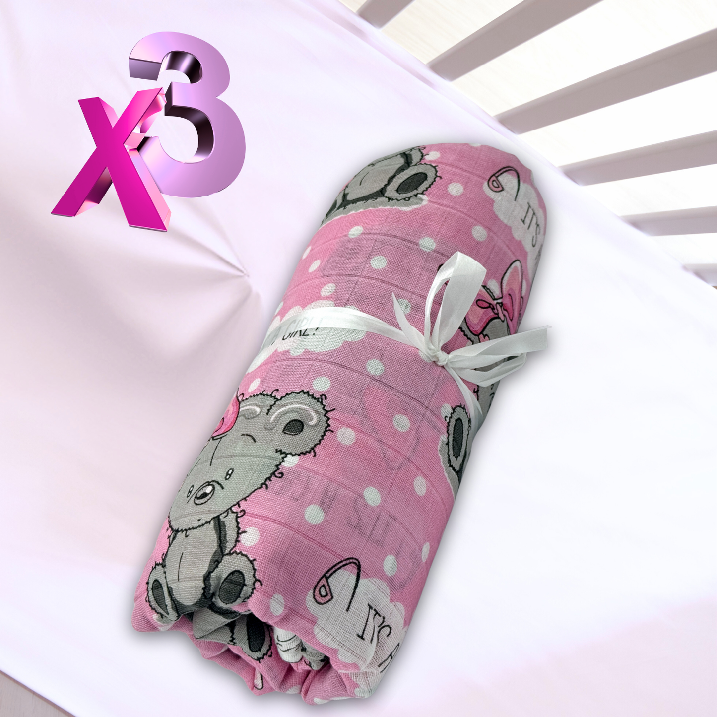 Baby Swaddle Wrap 100% Organic Cotton Muslin Cloth