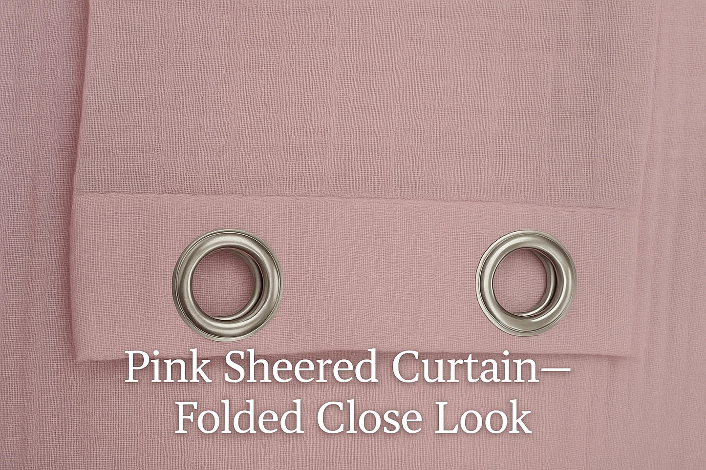 Sheered Cotton Muslin Curtains – 215cm x 120cm Pink