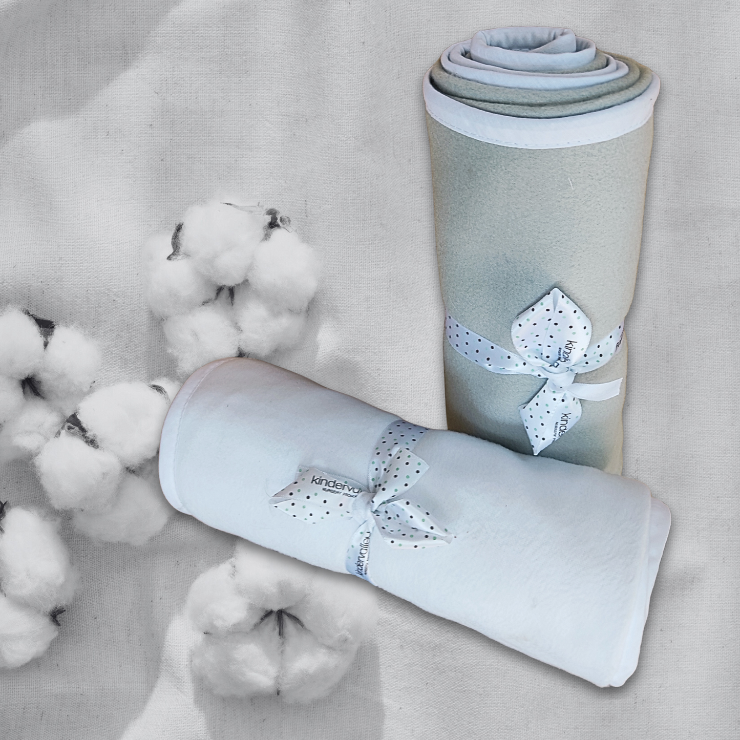 Cozy Dreams Baby Fleece Blanket – White & Grey