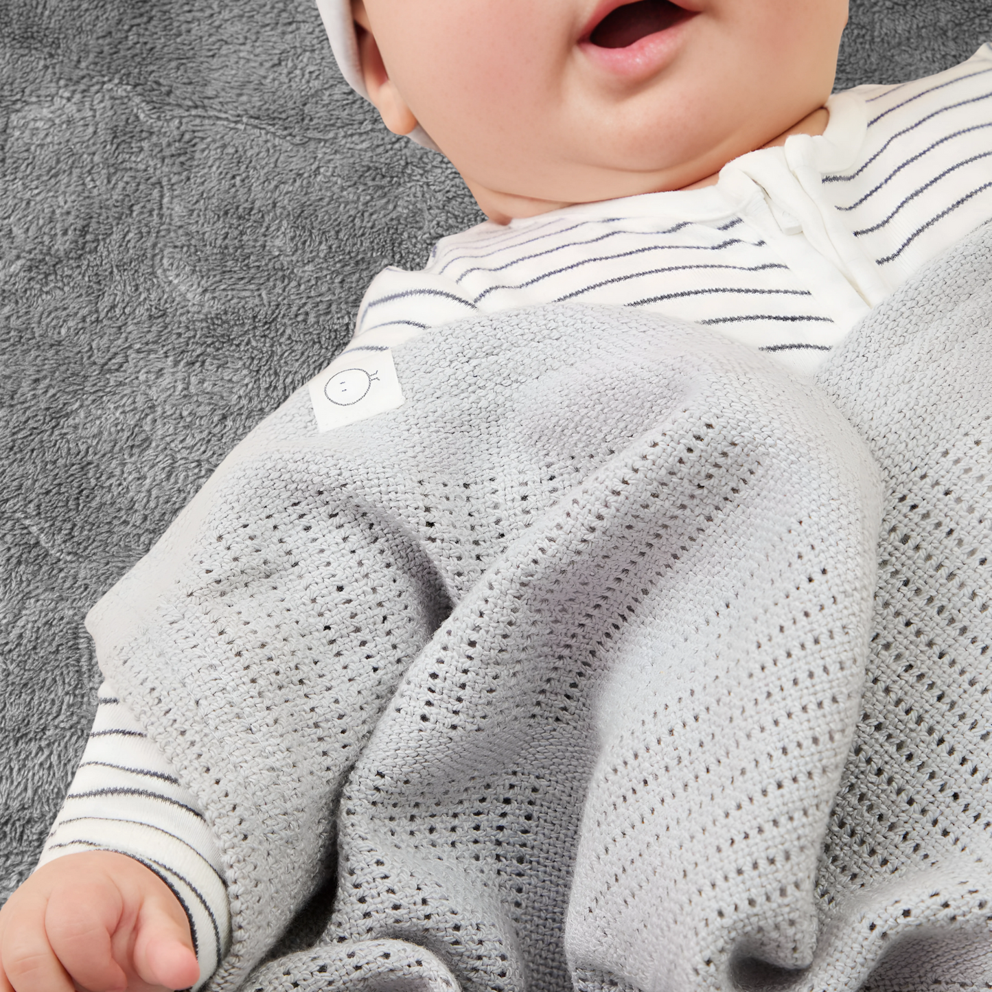 Baby Cellular Blanket – 100% Organic Cotton (Grey & White Pack of 2)