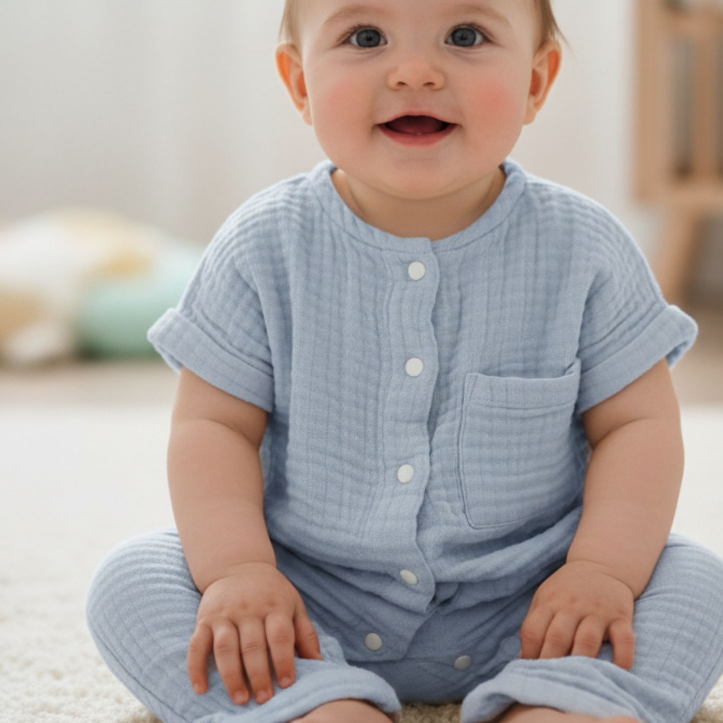 Baby Romper – 100% Organic Cotton Muslin Pack of 2