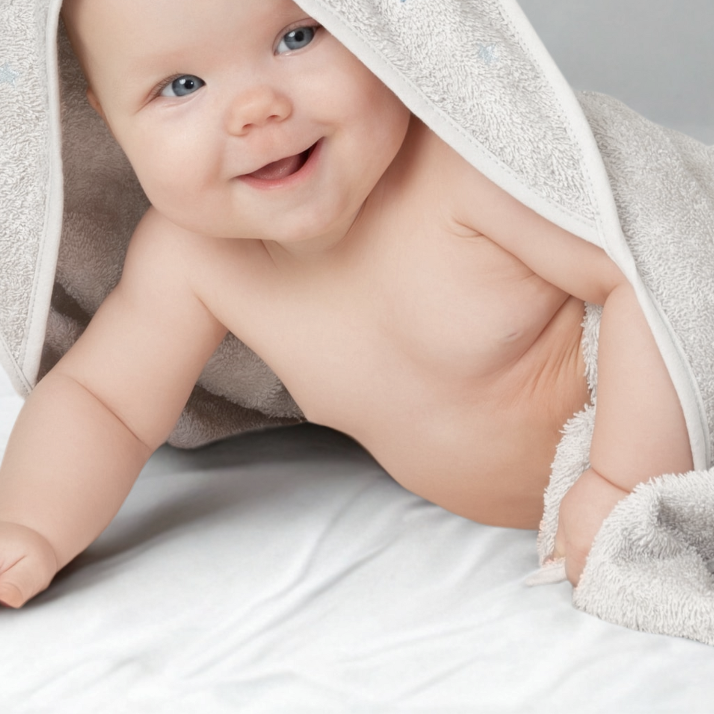 Baby Hooded Towel – 100% Organic Cotton (White)