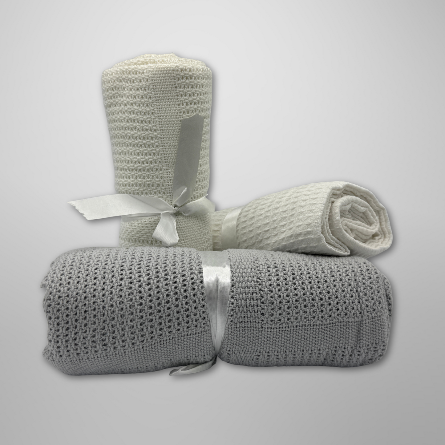 Baby Cellular Blanket – 100% Organic Cotton (Grey & White Pack of 2)