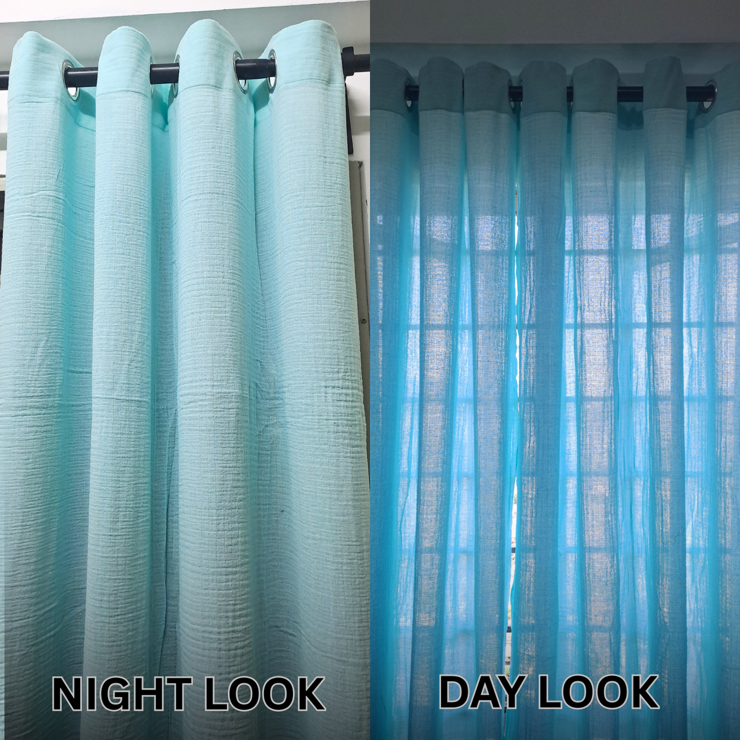 Sheered Cotton Muslin Curtains – 215cm x 120cm