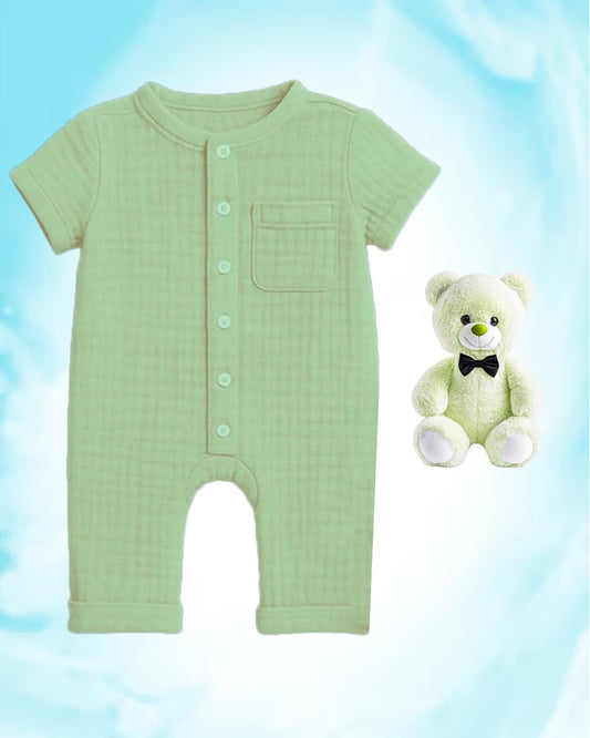 Baby Romper – 100% Organic Cotton Muslin Birch
