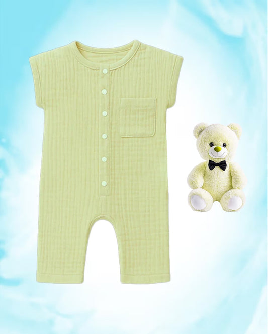 Baby Romper – 100% Organic Cotton Muslin Frozen dew