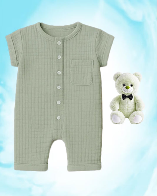 Baby Romper – 100% Organic Cotton Lime Stone