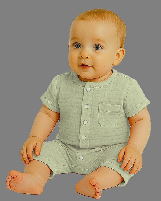 Baby Romper – 100% Organic Cotton Lime Stone