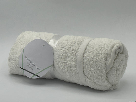 Baby Hooded Towel – 100% Organic Cotton (White)