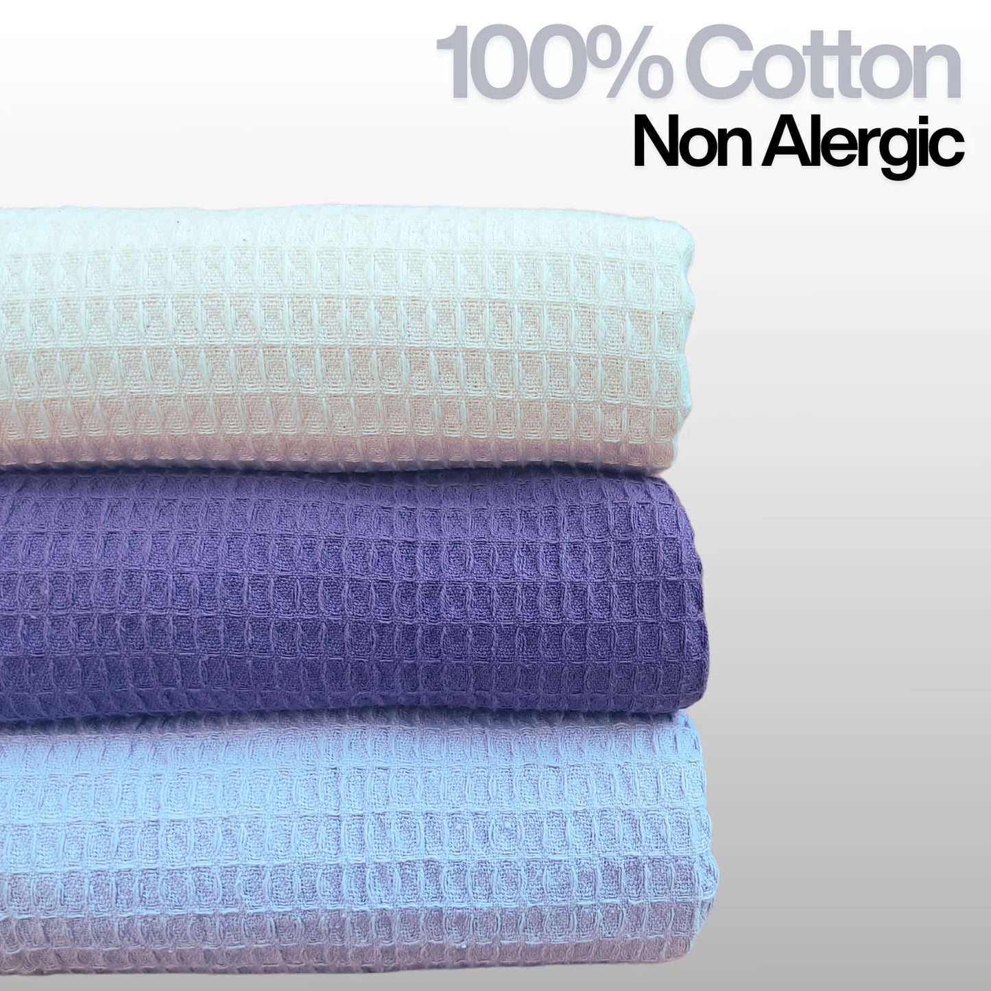 Waffle Blanket – 100% Organic Cotton (Ash Grey, White & Charcoal)